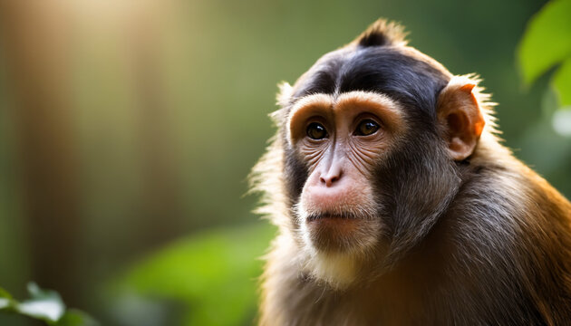 Fototapeta Cute Monkey Portrait in Jungle