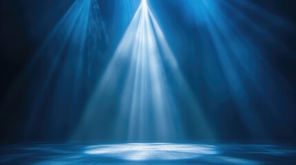 Spotlight effect for theater concert stage. Abstract glowing light of spotlight illuminated - obrazy, fototapety, plakaty
