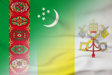 Turkmenistan and Vatican official flag international contract  TKM