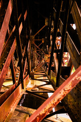 Old train trestle bridge structure