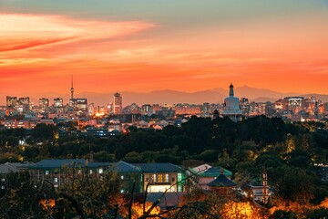 Obraz premium Beijing urban city skyline night