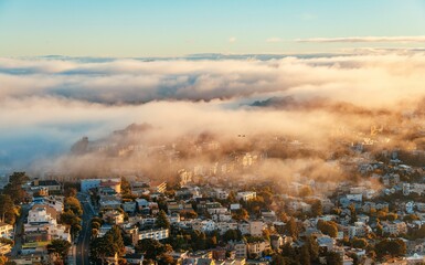 San Francisco fog sunrise