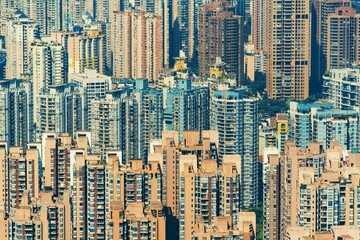 Chongqing apartment building closeup