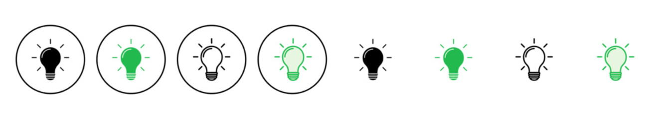 Lamp icon set. Light bulb icon vector. idea symbol.