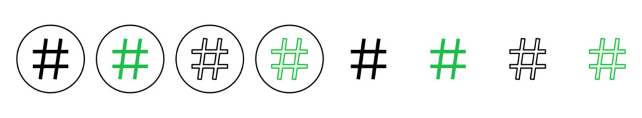 Hashtag icon set. hashtag symbol