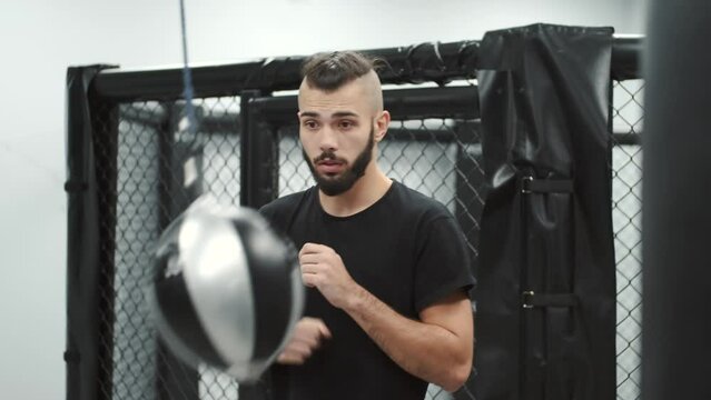 girl training with her brother improving her technique and skill in boxing, getting ready for the compition
