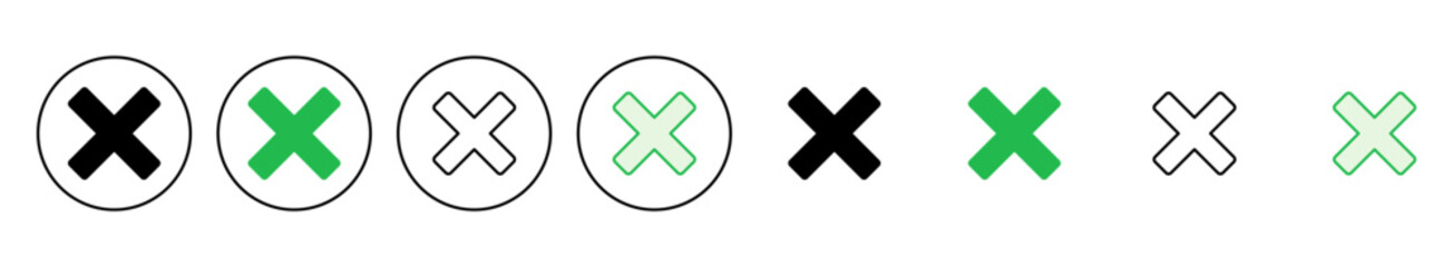 Close icon set. Delete icon vector. cross sign