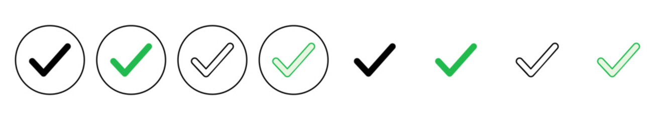 Check mark set. Check mark icon. Tick mark symbol vector