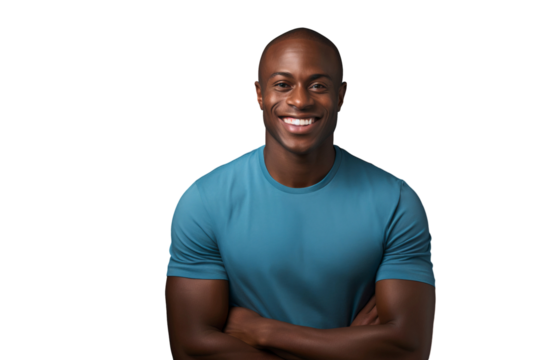Portrait of a smiling African guy isolated on white background