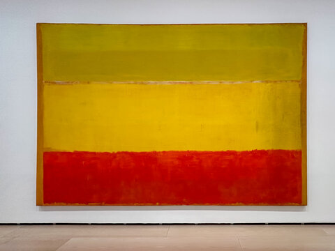 Bilbao, Spain - January 3, 2024: "Untitled" 1952-1953, Mark Rothko, on display at the Guggenheim Museum Bilbao, Spain
