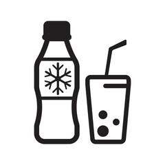 Cold bottle drink logo icon,design vector illustration template