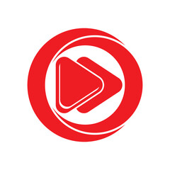 Play button logo icon design vector illustration