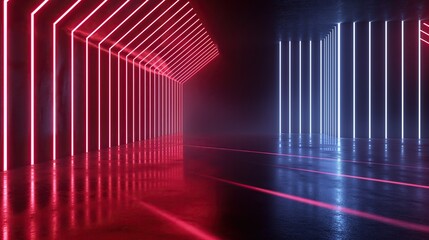 Exhibition background with glowing lines