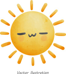 Watercolor Sun Artwork: Luminous Celestial Painting