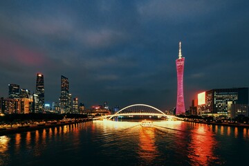 Guanghzou city skyline night