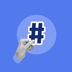 Obraz premium hand with hashtag, Hashtag, Content, Information medium, Me Too, Social movement, Trendy, Social media, Hand, Marketing, Improvement, Symbol, Grab, Sign, Message, Dialogue, Image-based social media