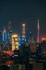 Fototapeta na wymiar Guanghzou city skyline night