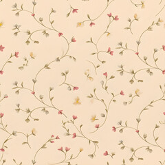 mini-flowers-strewn-across-a-craft-paper-background-each-stem-meticulously-detailed-in-a-minimalist