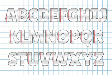 Handcrafted Back To School letters color creative art typographic design