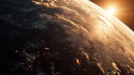 Sunrise over planet Earth.