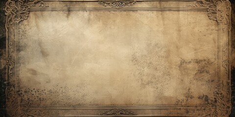 Vintage background with an empty grunge canvas and old silver frame for your picture or image. - obrazy, fototapety, plakaty