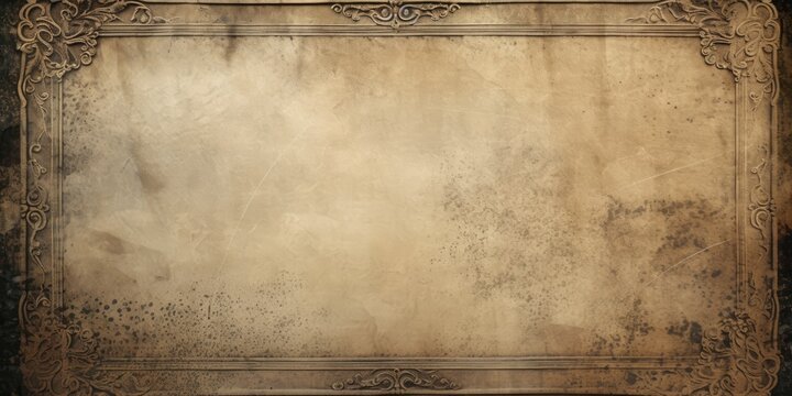 Vintage background with an empty grunge canvas and old silver frame for your picture or image.
