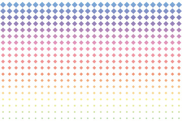 Pop art background vector. Design rhombus halftone effect gradient spectrum on white background. Design print for illustration, textile, baner, cloth, cover, card, background, wallpaper. Set 2