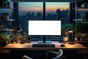 A DIY home office setup, customizing a workspace for comfort and efficiency. Concept of personalized work environments and productivity. Generative Ai.