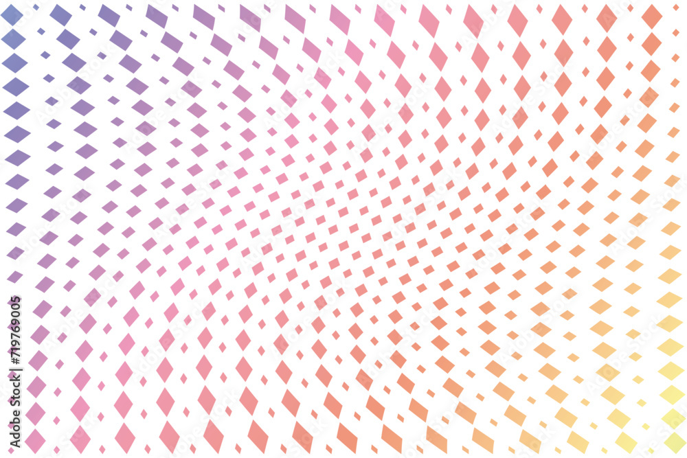 Poster pop art background vector. design rhombus halftone effect gradient spectrum on white background. des