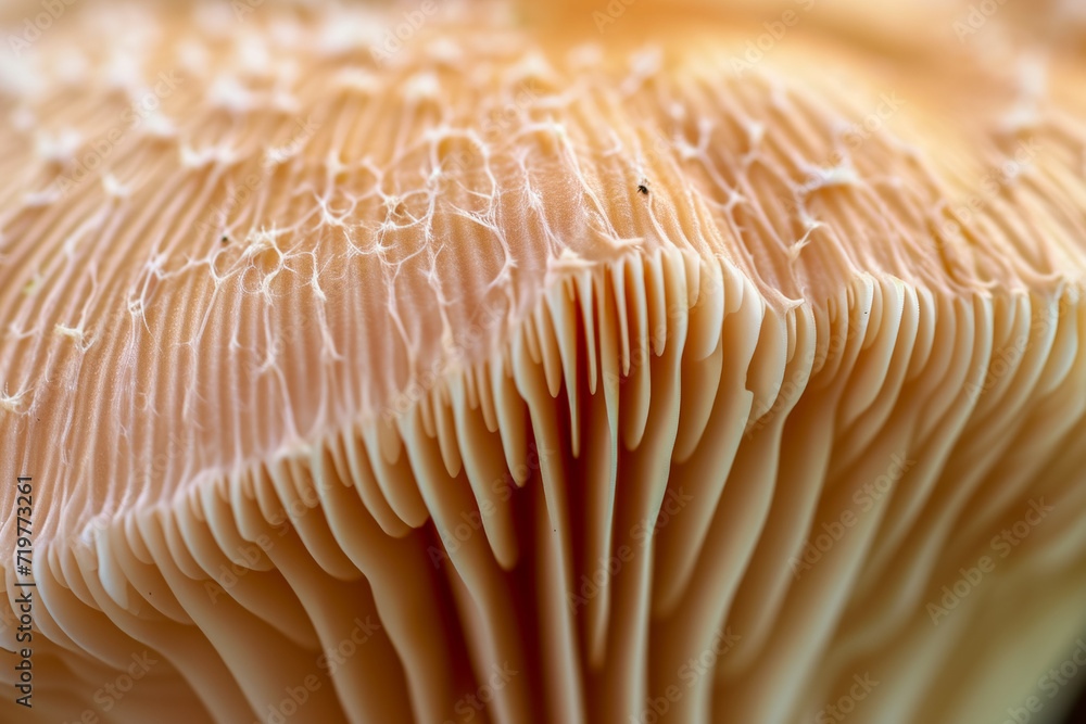 Poster mushrooms macro close-up. background with selective focus and copy space