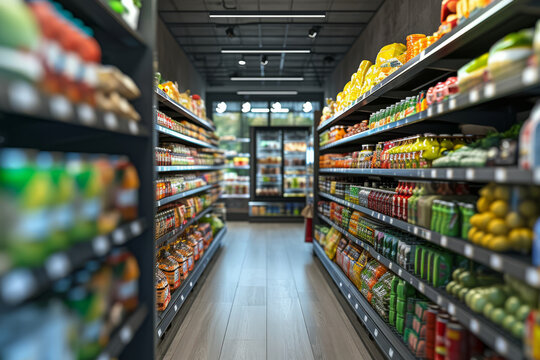 A grocery store implementing a program to donate unsold food to homeless shelters, reducing waste and addressing hunger. Concept of waste reduction and social care. Generative Ai.