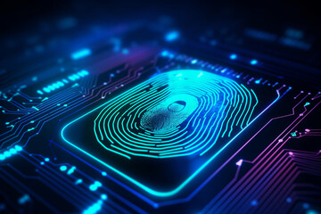fingerprint security system, concept of protecting personal data