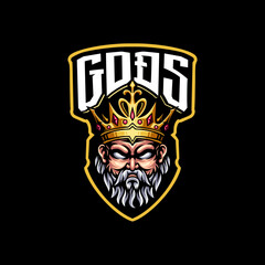 King esport logo mascot character design for team and game industry