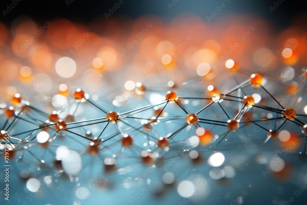 Poster a web of interconnected nodes, illustrating the interdependence and synergy of ideas in a networked 