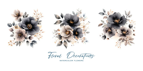 An elegant and beautiful watercolor flower is very suitable for wedding decoration purposes or as a wedding invitation element