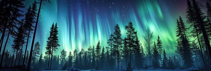 Aurora Borealis in nature - obrazy, fototapety, plakaty