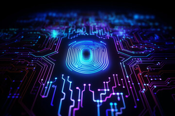 fingerprint security system, concept of protecting personal data
