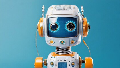 Highly detailed Portrait beautiful kids robot with artificial intelligence . 