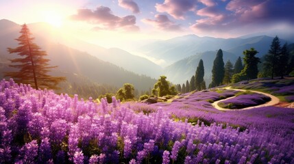 lavender field wind grass moody wild peaceful landscape freedom scene beautiful wallpaper photo