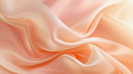 Obraz premium Soft silk fabric wavy texture. Peach color background