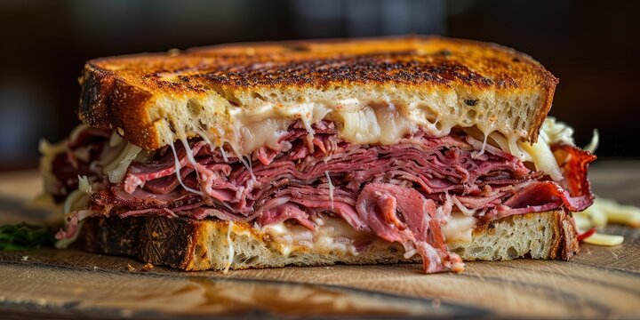 pastrami sandwich on rye bread