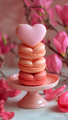 Sweetheart Treats: Heart-Shaped Macarons on Display