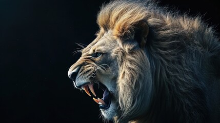 Naklejka premium portrait of a lion roaring