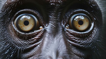 closeup on young gorilla face