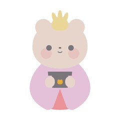 くまのひな人形のイラスト