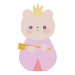 くまのひな人形のイラスト