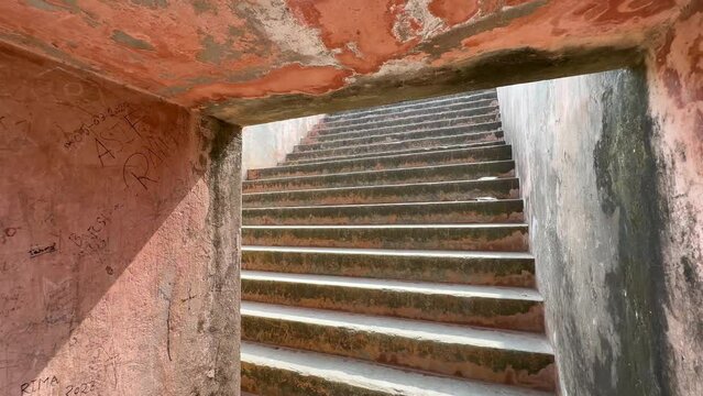 View of the stairs in Lalbagh Fort in Dhaka, Bangladesh.