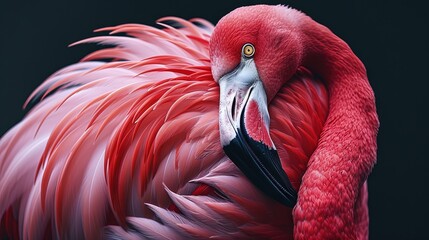 close up of a flamingo