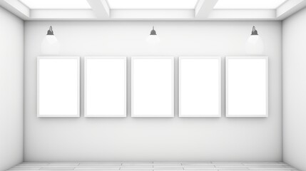 five Blank empty frame poster mockup portfolio living room presentation furniture living room