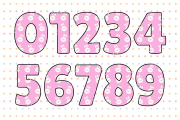 Handcrafted Easter Delight number color creative art typographic design